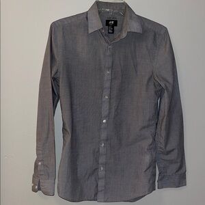 H&M Slim Fit Shirt in Gray XS